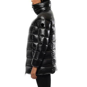Premium Winter Black Shiny Padded Puffer Jacket Breathable And Windproof Women's Nylon <b>Ladies</b> Padding And Bubble puffer jacket - Product Image 3