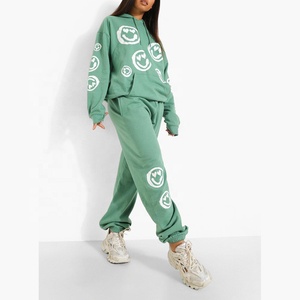 Conjunto de sudaderas con capucha para mujer, Jersey estampado, chándales, ropa de calle personalizada, chándal informal - Product Image 1