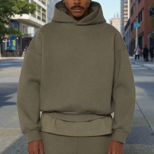 Sudaderas con capucha para hombre personalizadas de peso pesado 100% de algodón con capucha de gran tamaño Logo Color liso cuello con capucha de alta calidad - Product Image 2