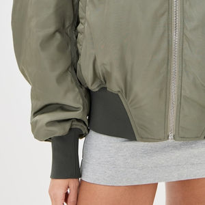 Vestes de bombardier de femmes de couleur unie et de modèle/vestes de bombardier confortables respirables à la mode de femmes de dernier style à vendre - Product Image 4