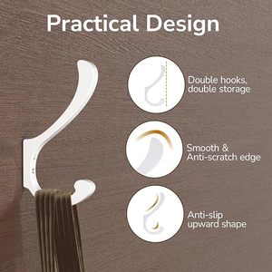 Large <b>Wall</b>-Mounted Chrome Coat <b>Hooks</b> Durable Aluminium Metal Coat Hanger for Clothing <b>Keys</b> Bags Hats-for Office Use - Product Image 4