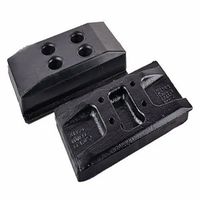 Piezas de Maquinaria de Construcción, Almohadilla de Goma Natural para Orugas, Negra, 15 mm de Grosor, Cuadrada, Resistencia a la Tracción de 20 Mpa, 30% de Compresión