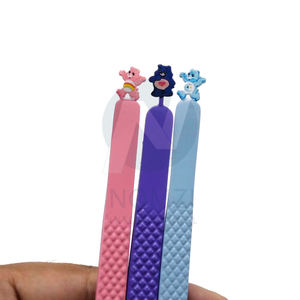 Dernier modèle – Kit de pinces à cils en acier inoxydable motif ours, haute qualité, avec poignée diamantée et fibre, pointe à 90 degrés – NOMZI - Product Image 3