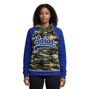 Sweat à capuche à manches raglan Camo Zeta Phi Beta Soror, inspiré des fondateurs de 1920, sororité grecque, femme d'honneur supérieure, vêtements haut de gamme - Product Image 1