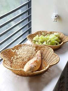 Vente en gros de plateaux à fruits ronds traditionnels en rotin naturel faits à la main de différentes tailles plateaux de service en rotin personnalisés plateaux de décoration intérieure - Product Image 3