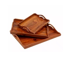 Direct Factory Supply Large Rectangular Wooden Serving <b>Tray</b> with Metal Handles Multipurpose <b>Kitchen</b> <b>Trays</b> Food Decorative <b>Trays</b> - Product Image 1
