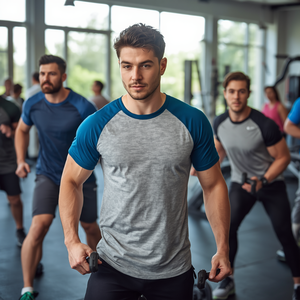 <b>Men</b> <b>Turtleneck</b> Raglan Sleeve Formal Solid Knitted Breathable Sports Training Gym Wear Comfortable OEM Wholesale Supply - Product Image 4
