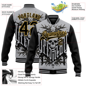 Nouveau design de bombardier 3D personnalisé veste de sport universitaire à pression intégrale veste verte blanche de style de rue pour hommes - Product Image 6
