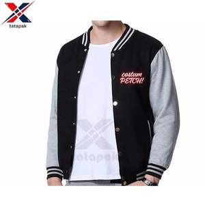 Fashion Thin Front Custom Colors Canvas Stand Collar High Quality Fabric Varsity <b>Jackets</b> Letterman Sleeves OEM Service - Product Image 4