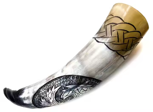 Cuerno de Búfalo Ecológico Hecho a Mano |   Cuerno Vikingo Medieval 100% Natural para Beber Cerveza, Artesanía Saniya - Product Image 5