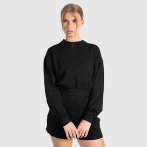 Ensemble de gymnastique en velours d'entraînement personnalisé de printemps pour femmes sweat-shirt en coton biologique sweat à capuche oversize haut court jogger jumpers - Product Image 1
