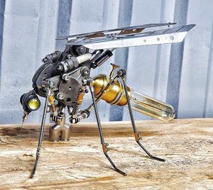 Mechanical Shark Sculpture Motorcycle Parts Sculpture Mechanical Shark Lamp Handmade Industrial Art Home Decor Vietnam 2026 - Product Image 3
