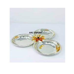 Lot de 3 bols ronds en acier brillant, taille différente, bols de cuisine plaqués argent, bols de service, vaisselle pour la maison - Product Image 5