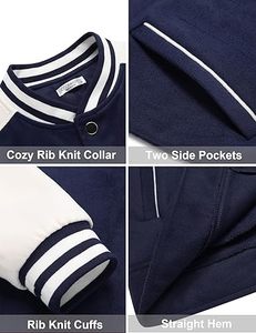 Veste de baseball universitaire personnalisée de haute qualité, coupe ajustée, pour hommes, bombardier décontracté à col montant, lettre brodée, lettres universitaires pour garçons - Product Image 4