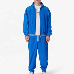 Combinaisons de jogging pour hommes respirantes et coupe-vent en nylon avec fermeture éclair, survêtement d'hiver avec veste pour les activités de plein air - Product Image 1