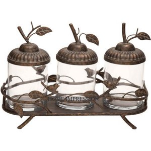 Contenedores de almacenamiento de alimentos de cocina de diseño antiguo Bandeja de decoración de mesa con tapa Contenedores de almacenamiento para el hogar más vendidos - Product Image 1