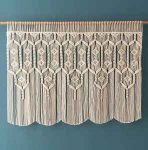 Personnaliser Macramé Produit Boho Fait Main Coton Décor Rideaux Porte Macramé Rideau Tenture Murale pour Couloir Extérieur Hôtel - Product Image 3