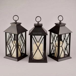 Lanternes à bougies suspendues et de table en métal enduit noir à prix de gros pour l'artisanat de décoration de la maison et du jardin - Product Image 5