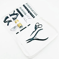 Kit d'outils professionnels pour extensions de cheveux et micro-anneaux, en couleur unie unique, design personnalisé, logo personnalisé