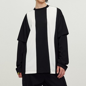 T-shirt élégant pour homme à double couche respirant 100% coton, style streetwear confortable, look moderne décontracté, taille plus - Product Image 2