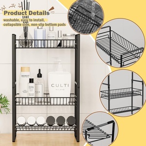 Estante de Especias de Metal de 3 Niveles para Encimera, Estante Delgado y Estrecho para Almacenamiento de Condimentos con Organizador de Productos para el Cuidado de la Piel para Encimeras de Baño - Product Image 6