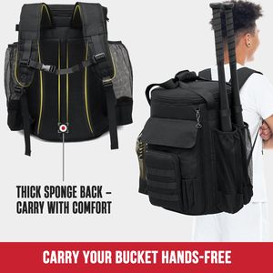 Bolsa de Béisbol Tipo Cubo, Bolsas para Entrenadores de Softbol para Cubos de 6 Galones, Accesorios de Entrenamiento de Béisbol con Múltiples Bolsillos - Product Image 3