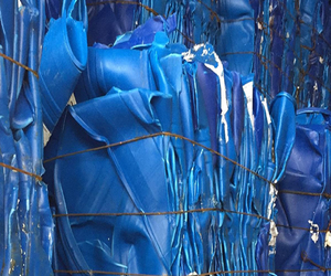 Blue Recycled HDPE Flakes Post Industrial <b>Plastic</b> Granules for Film Blow Molding Filling - Product Image 3
