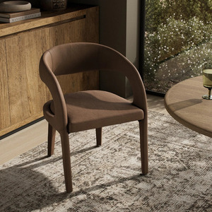 Fauteuil de restaurant rembourré marron, fauteuil moderne, siège lounge pour café, salle à manger, hôtel - Product Image 6