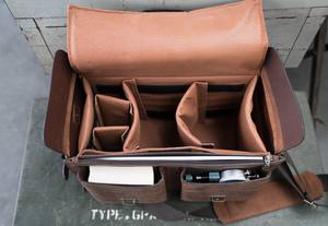 Design élégant en cuir véritable écologique léger sac pour appareil photo fermeture éclair Durable pliable facile emballage voyage en plein air inde - Product Image 2