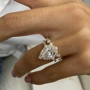 <b>Top</b> Seller Pear <b>Cut</b> IGI Certified VVS Lab Grown Diamond Halo Engagement Ring Bridal Set With 14k Gold Jewelry At <b>Low</b> Price - Product Image 5