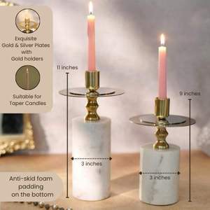 Bougie romantique de luxe en marbre naturel avec finition en pierre rouge et bleue, bougeoir court pour la décoration de la pièce - Product Image 6