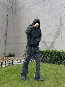 Oem Wholesalers Custom New Zipper Hoodie Men's High Quality Boxy Blank Double Zip Hoodie - Product Image 4