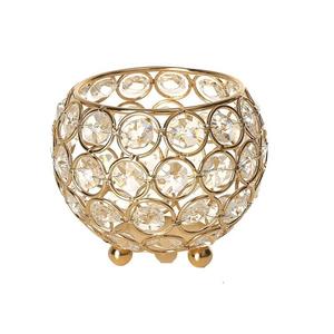 Porte-bougie chauffe-plat en métal poli or votif forme et taille personnalisées votive pour accessoires de décoration de mariage - Product Image 4