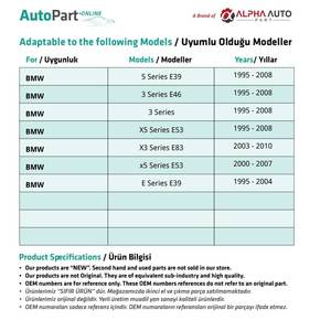 Kit de reparación de techo solar de 15 piezas para BMW 5 Series E39, 7 Series E38 (envío desde el fabricante de Turquía) Código de producto: FD113226 - Product Image 2
