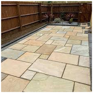 Pavés en pierre de grès vert Raj poli, idéal pour les allées extérieures, les allées de voitures et l'aménagement paysager - Product Image 4