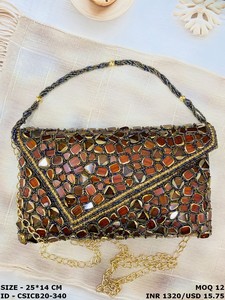 Bolso de mano artesanal con bordado de cuentas de piedra de cristal de diseñador, bolsos sofisticados para ocasiones especiales, eventos - Product Image 5