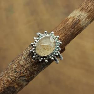 แหวนแต่งงานดีไซน์เนอร์เงินสเตอร์ลิงสีทองประดับหินควอตซ์พลอยเทียมปรับขนาดได้925ชุดเครื่องประดับเพชรงานฝีมือ - Product Image 4