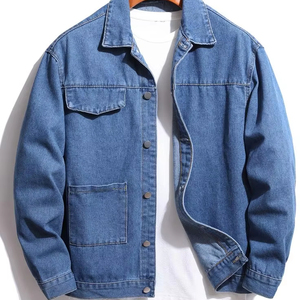 Chaqueta Vaquera Casual de Invierno para Hombre, Estilo Vintage Cham King, con Logotipo Bordado, Lavado Ácido, Transpirable, 100% Algodón - Product Image 1