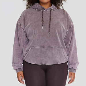 Vente en gros Nouveau sweat à capuche tendance délavé à l'acide pour femmes grande taille coupe confortable sweat pour femmes bonne qualité pour la saison d'hiver - Product Image 4