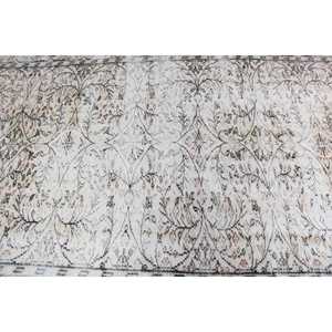 พรมตุรกีขนาด 5.7x9.3 ฟุต พรมวินเทจขนาดใหญ่ พรมลายดอกไม้สีขาว - Product Image 5