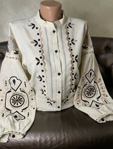 2025 vente chaude ukrainien brodé Blouse mode vêtements brodé à la main travail manches longues Blouses ukrainiennes pour les femmes - Product Image 3