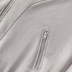 Sudaderas con cremallera recortadas para hombre con capucha gruesa de algodón 100%, sudaderas con cremallera, logotipo personalizado, ropa de calle, sudaderas con capucha personalizadas con cremallera, precio al por mayor - Product Image 3