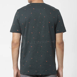 เสื้อยืดผ้าฝ้ายแขนสั้นสำหรับผู้ชายทรงพอดีตัวปกติพิมพ์ลายเต็มตัวดีไซน์ใหม่ OEM 100% - Product Image 3