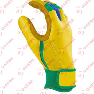 Premium Quality Cowhide Leather Yellow Professional Baseball Batting Gloves Custom Design Durable Lightweight Low MOQ - Product Image 5