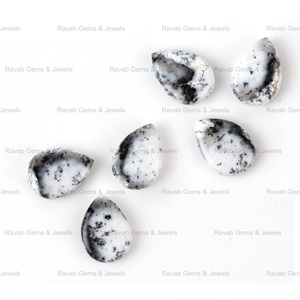 Haute Qualité 10x14mm Puffy Poire Forme Briolette Naturel Polonais Lâche Dendritique Agate Gemme pour la Fabrication de Bijoux Calibré - Product Image 1