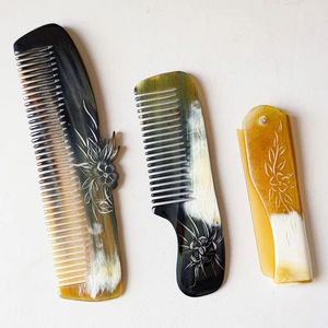 Peigne en corne naturelle écologique fait à la main, qualité supérieure, finition lisse pour démêler les cheveux, massage du cuir chevelier, produit artisanal naturel - Product Image 2
