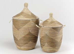 Collection woven Bolga <b>basket</b> Customized Natural Seagrass Hyacinth Round Laundry Storage <b>Basket</b> Organizer with lid handles - Product Image 4