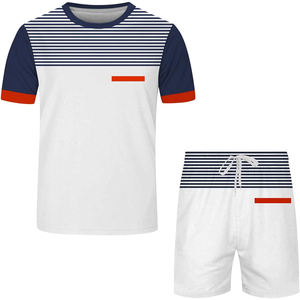 ชุดเสื้อยืดและกางเกงขาสั้นสำหรับผู้ชายชุดเสื้อยืดสั้นและเสื้อยืดลำลองพิมพ์ลายตัวอักษรสำหรับฤดูร้อนพร้อมกางเกงขาสั้นชุดเสื้อผ้าแนวสตรีท - Product Image 2