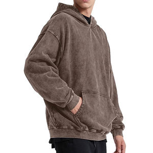 Streetwear à broderie personnalisée, sweat à capuche pour homme, sweat à capuche délavé à l'acide, sweat à capuche surdimensionné vintage unisexe lourd - Product Image 1