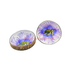 Bols en coquille de noix de coco faits à la main respectueux de l'environnement Bols décoratifs au design de couleur laquée Fabriqués au Vietnam Usine - Product Image 2